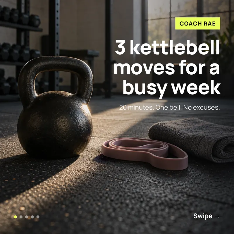 Sample Instagram post for Coach Rae, a fictional fitness coach brand