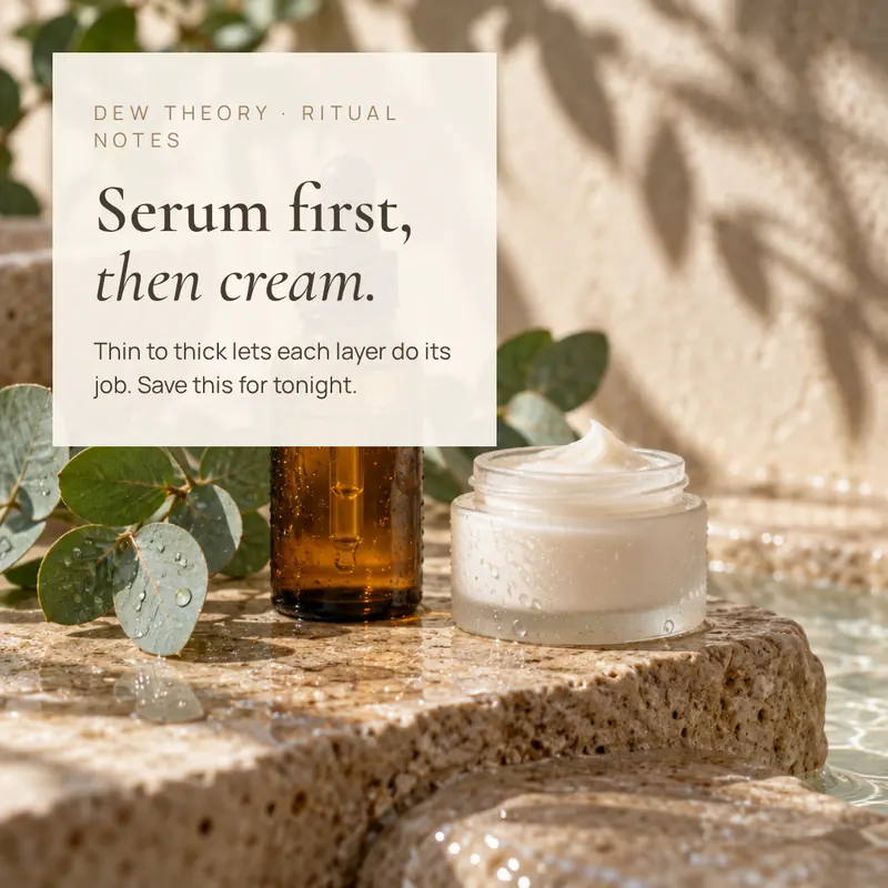 Sample Instagram post for Dew Theory, a fictional skincare brand
